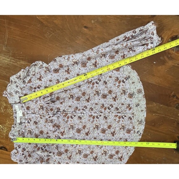 Womens Veronica Beard Viveca Top Med Floral Lavender Multi Cottagecore Boho - Picture 11 of 15